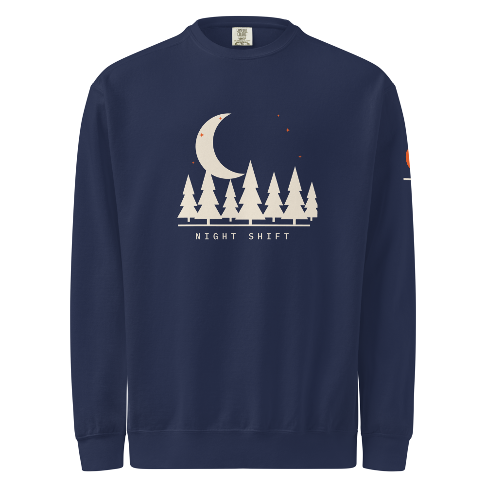 Night Shift Garment-Dyed Sweatshirt, True Navy - Image 2