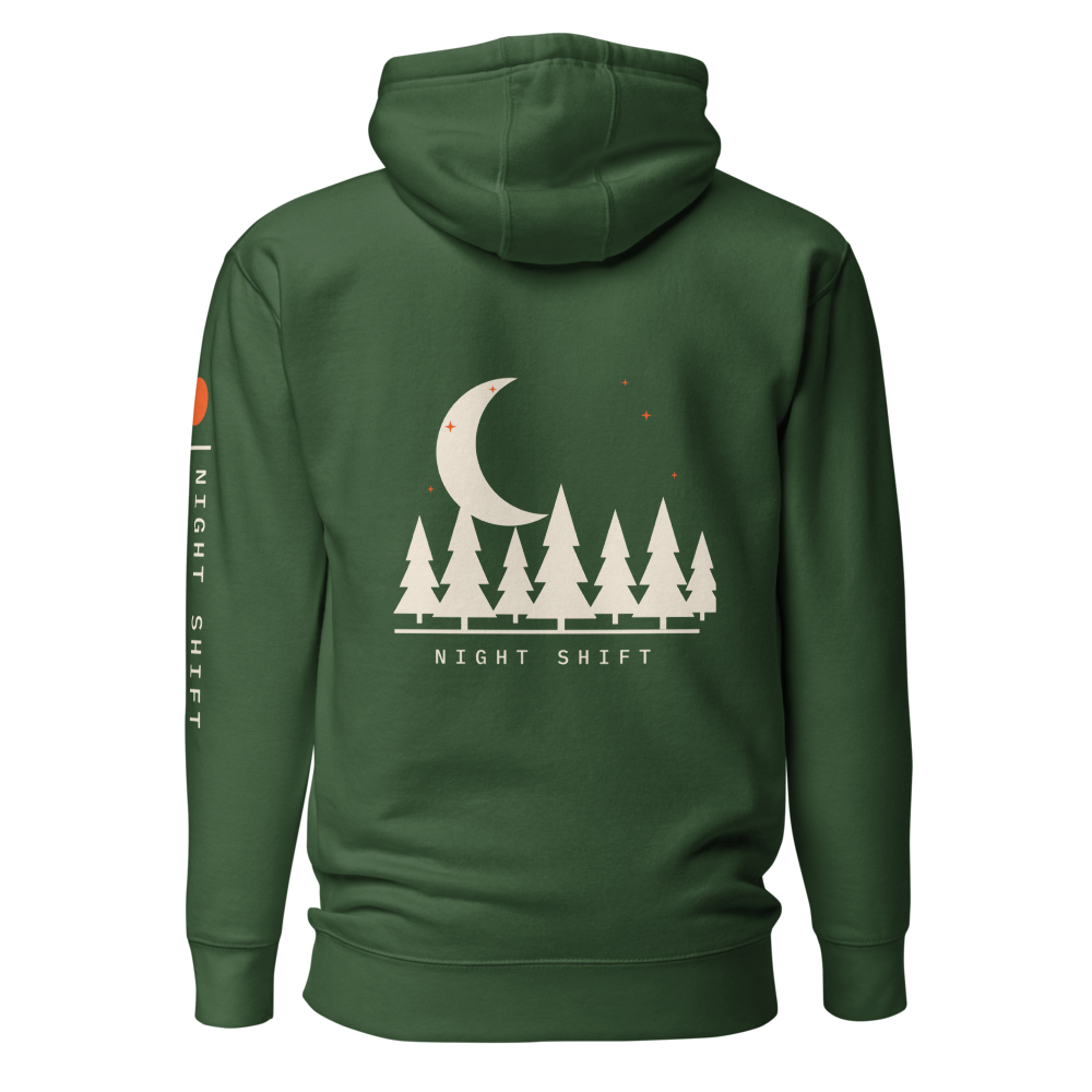 Night Shift Pullover Hoodie, Forest Green